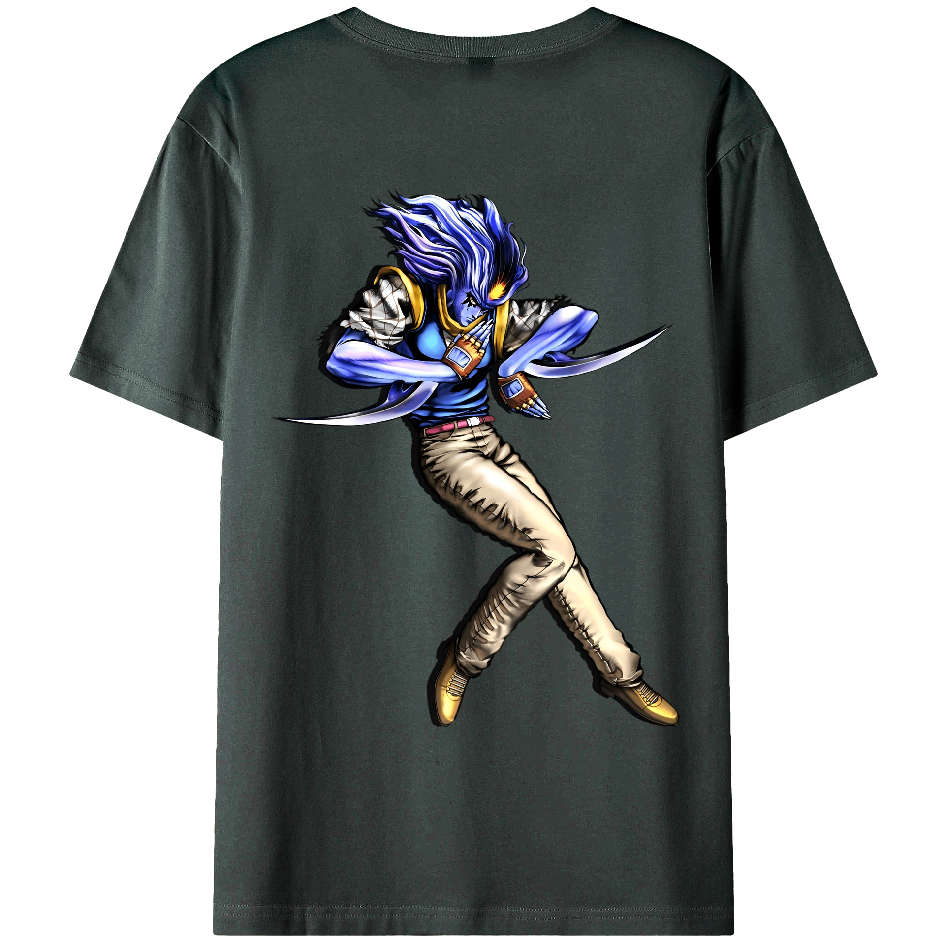 （画像用） ジョジョの奇妙な冒険 JoJo's Bizarre Adventure 綿100％ メンズ半袖Tシャツ（バックプリント） 通気性